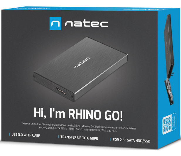NATEC Kieszeń zewnętrzna HDD/SSD Sata Rhino Go 2,5'' USB 3.0 NKZ-0941 - 682345 - zdjęcie 6
